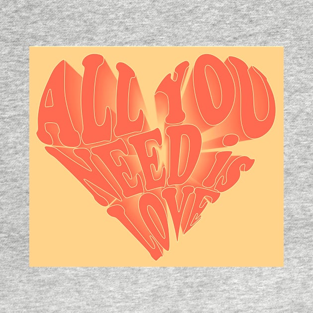 All You Need is Love Peach by KatieMorrisArt